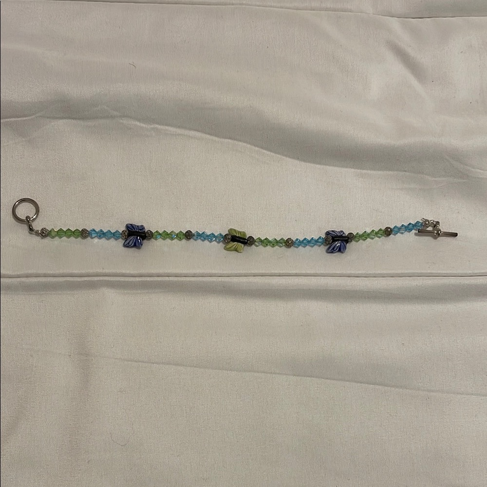 Colorful Beaded Bracelet with Dragonfly Charms